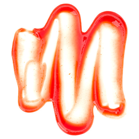 Tomato sauce, ketchup isolated on white backgroundの写真素材