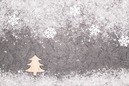 Christmas greeting card. Noel festive background. New year symbol. Christmas tree.の写真素材