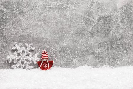 Christmas greeting card. Noel festive background. New year symbol. Children playing theme.の写真素材