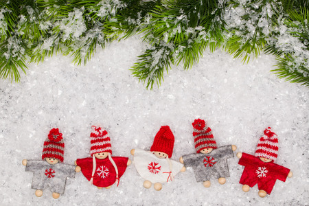 Christmas greeting card. Noel festive background. New year symbol. Children playing theme.の写真素材