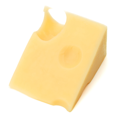 Cubes of cheese. Cheese block isolated on white background cutoutの写真素材