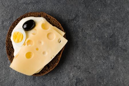 Sandwich with cheese from Top view, flat lay.の写真素材