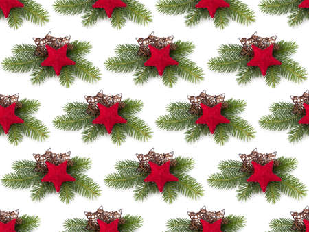 Christmas decoration isolated on white background.Creative layout, Christmas seamless pattern.の写真素材