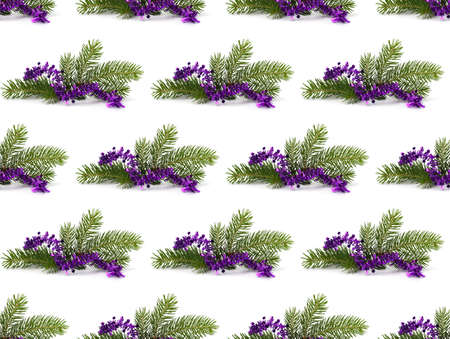 Christmas decoration isolated on white background.Creative layout, Christmas seamless pattern.の写真素材