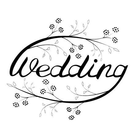 WEDDING HAND LETTERINGのイラスト素材