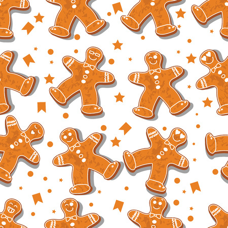 Seamless pattern gingerbread. Vector illustration. Alphabet texturesのイラスト素材