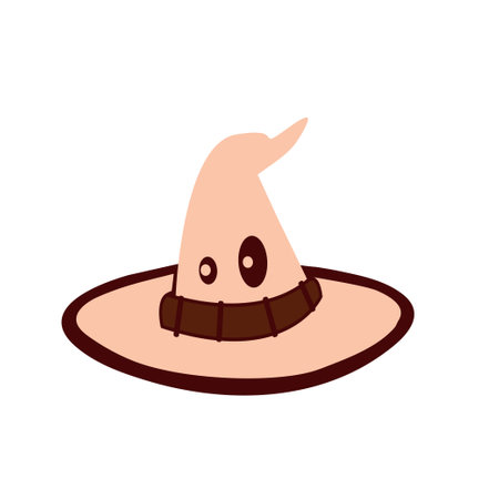 Magic hat with eyes on a white isolated background. Vector iilustrationのイラスト素材