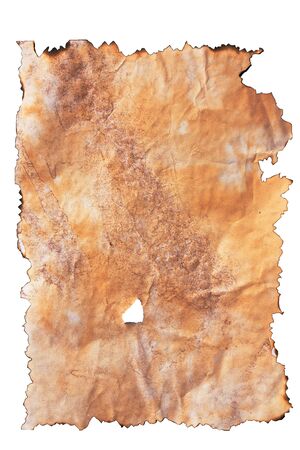 Old Paper with burned edges over white backgroundの写真素材