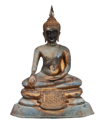Buddha statue  on white backgroundの写真素材