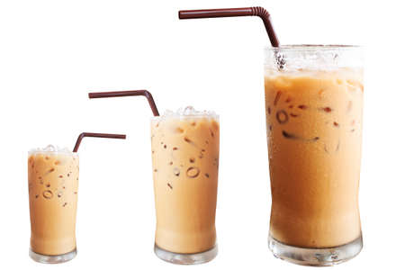 ice coffee on white backgroundの写真素材