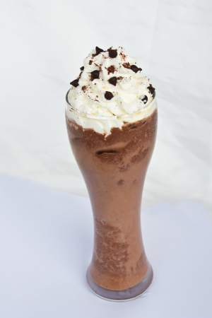Cocoa frappe with whipping cream の写真素材