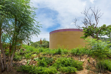 Storage tank on natural outdoorの写真素材