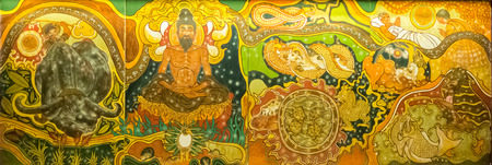 Painting wall at Wat in thailandのeditorial素材