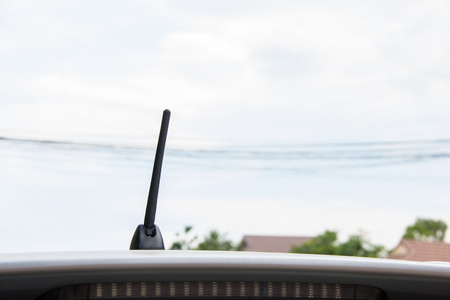 car radio antenna at outdoorの写真素材