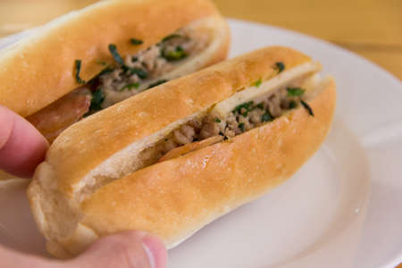 delicious vietnam food bread insert pork grind vietnam styleの写真素材