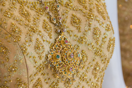 beautiful dress thai wedding in wedding shop in thailandの写真素材