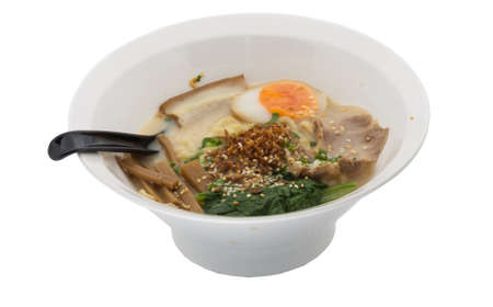 Delicious ramen Japanese food on white backgroundの写真素材