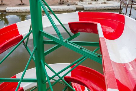 colorful slider tube of water play parkの写真素材