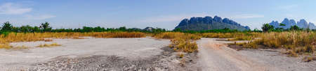 Large mountain range called Khao-Nor is located in Nakhon Sawan Province, Thailandの写真素材