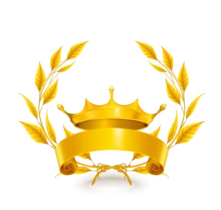 Vintage emblem, goldのイラスト素材