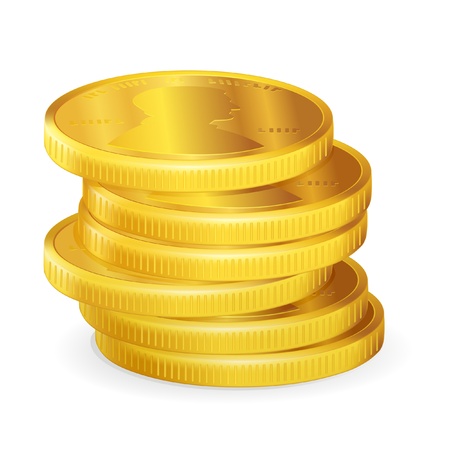 Stacks of gold coinsのイラスト素材