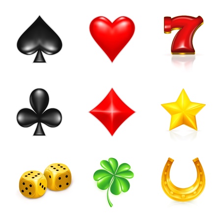 Gambling And Luck, icon setのイラスト素材