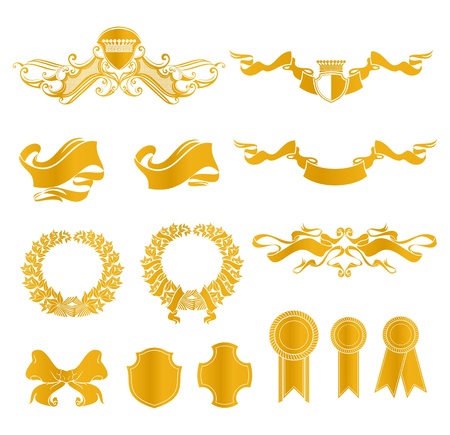 Set of heraldic elementsのイラスト素材