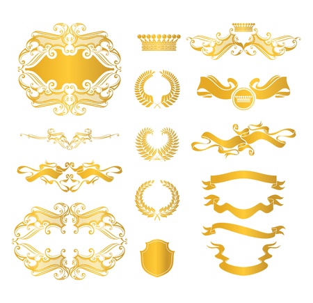 Set of heraldic elementsのイラスト素材
