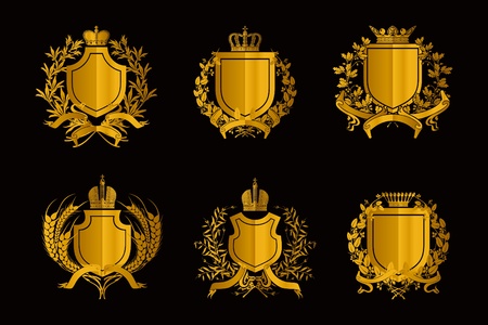 Shields, set of Design Elementsのイラスト素材