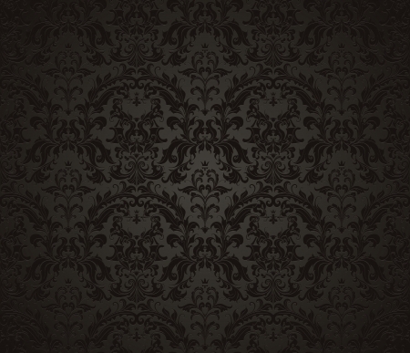 Seamless wallpaper pattern, blackのイラスト素材