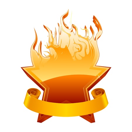 Burning star emblemのイラスト素材
