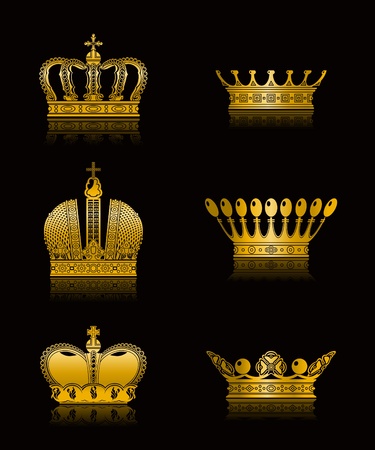 Set of Crownsのイラスト素材