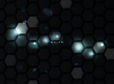 Black Background of Hexagons