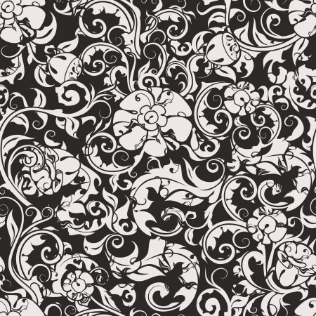 Seamless Wallpaper Pattern, silhouetteのイラスト素材