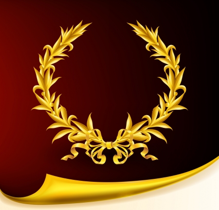 Rich golden wreathのイラスト素材