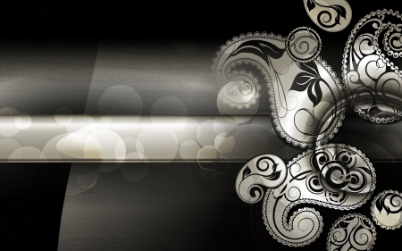 Black Paisley Pattern backgroundのイラスト素材