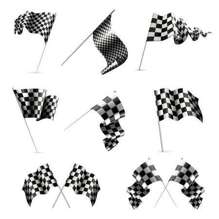 Checkered Flags setのイラスト素材