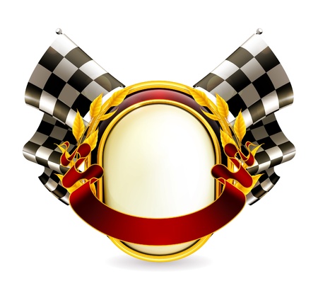 Flag checkered emblemのイラスト素材