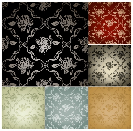 Seamless Pattern, set of six colorsのイラスト素材