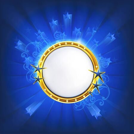 Frame with stars on blueのイラスト素材