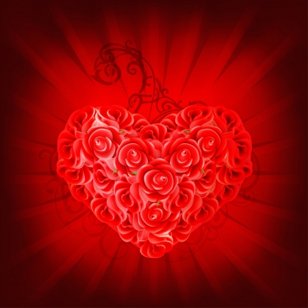 Heart of rosesのイラスト素材