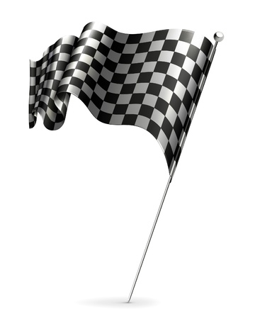 Waving flag checkeredのイラスト素材