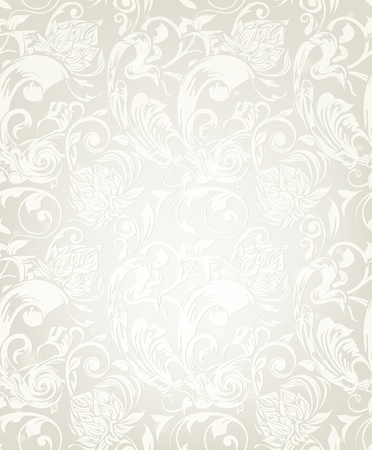Seamless White Floral Patternのイラスト素材