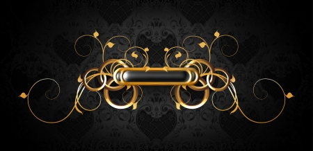 Luxury frame black on goldのイラスト素材