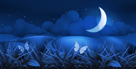 Night landscapeのイラスト素材