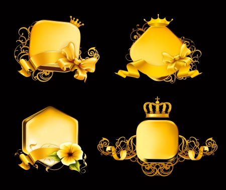 Golden Frame on blackのイラスト素材