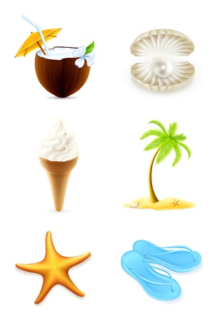 Summer icons, setのイラスト素材