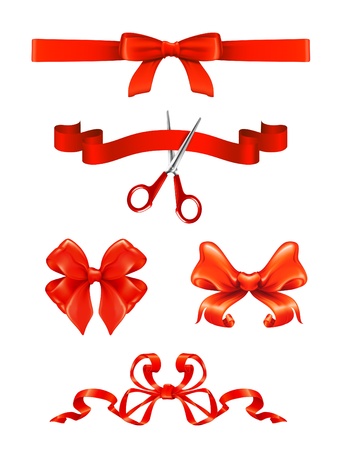 Bows and ribbons setのイラスト素材