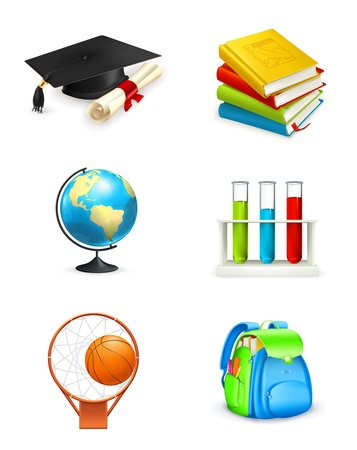 School iconsのイラスト素材