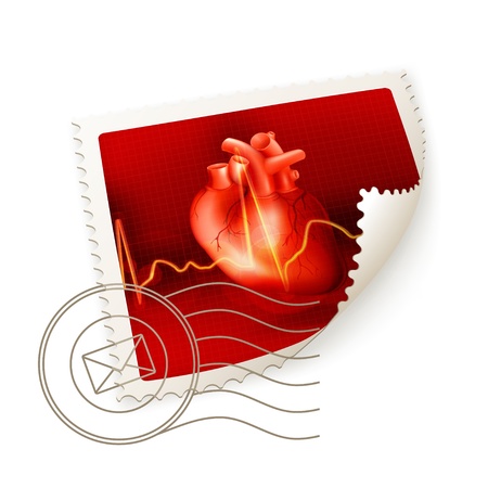 Heart, postage stampのイラスト素材